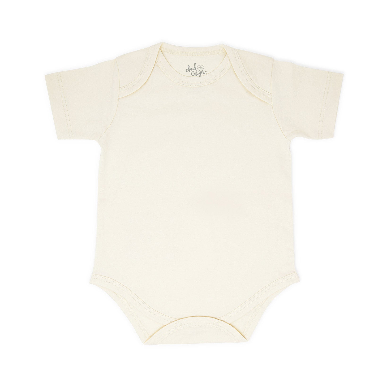 Organic Onesie Basic - Natural Short Sleeve - Front