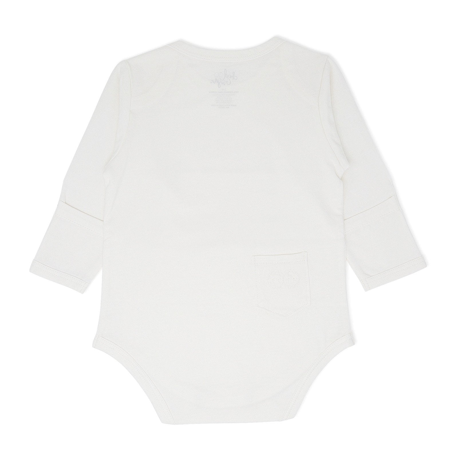 Organic Onesie Basic - White Long Sleeve - Back