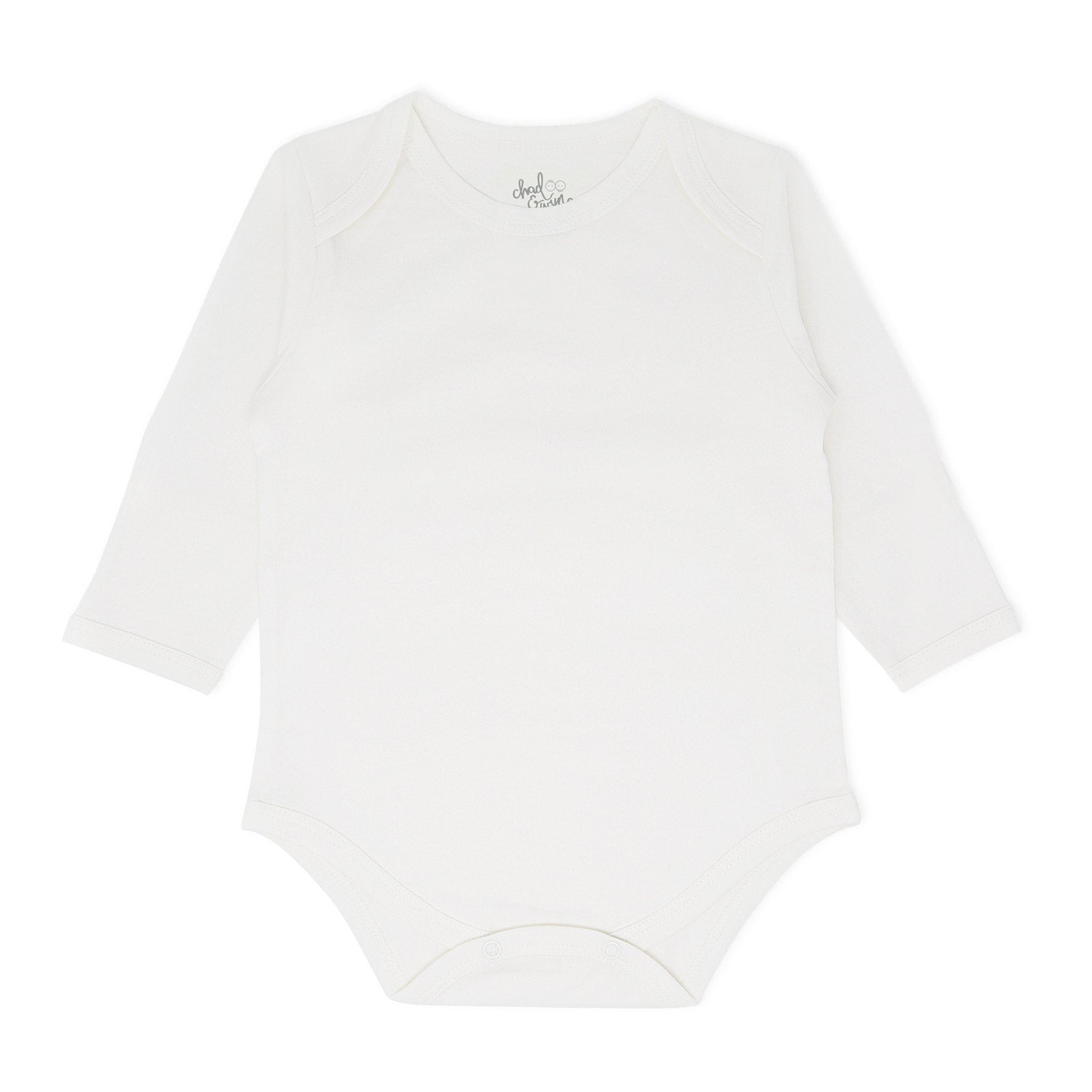 Organic Onesie Basic - White Long Sleeve - Front