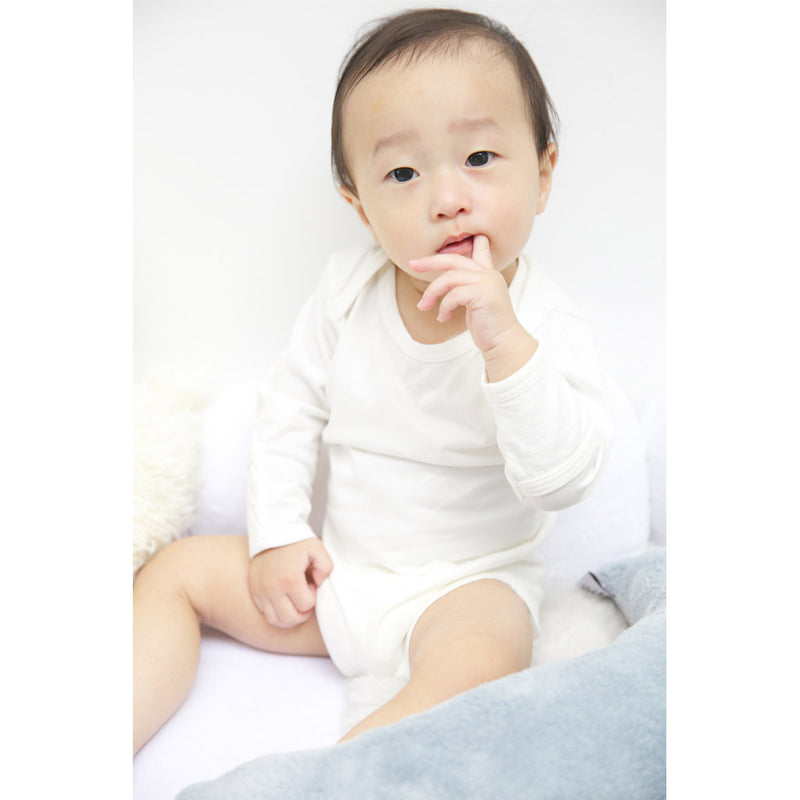 Baby in Organic Onesie Basic - White Long Sleeve