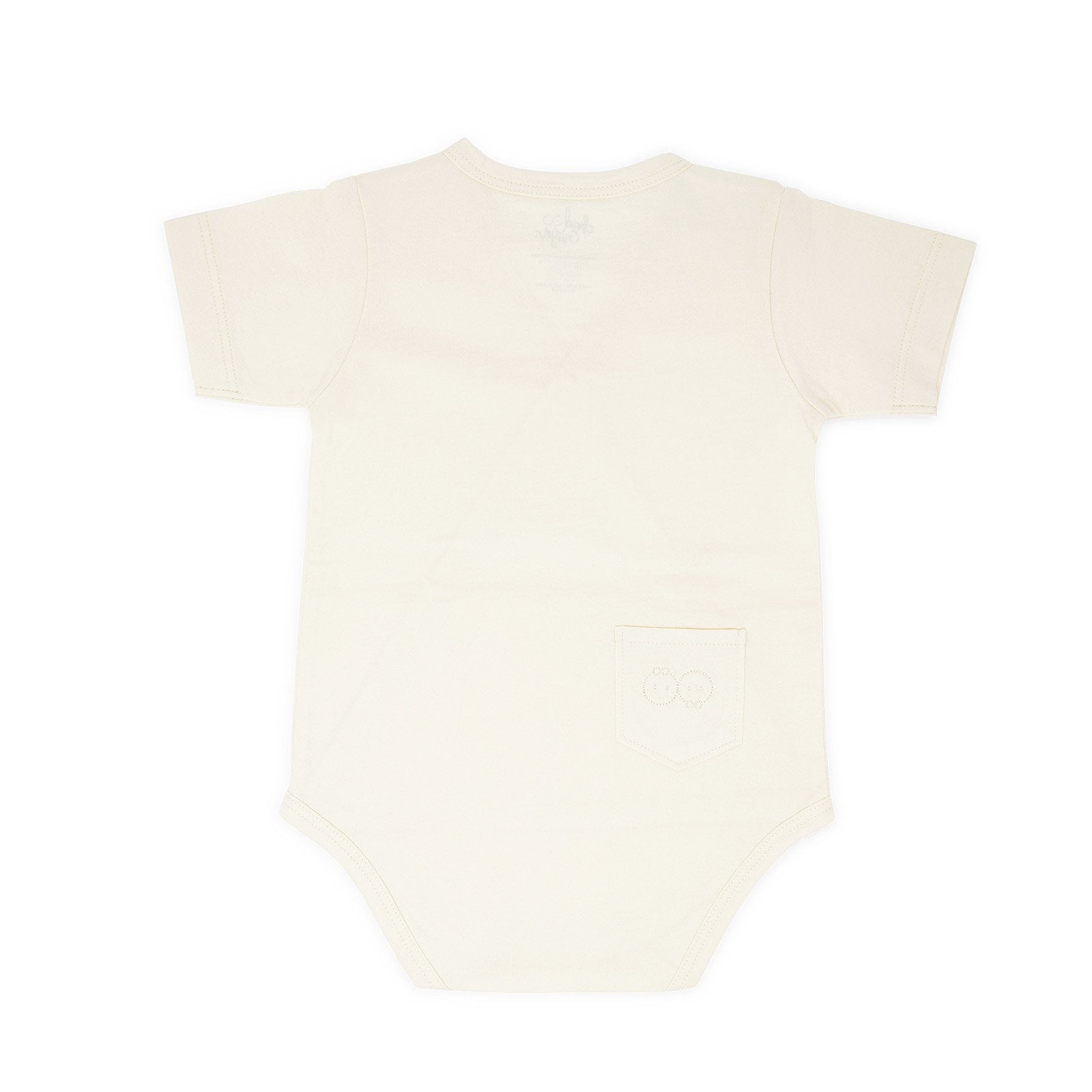 Organic Onesie Basic Kimono - Natural Short Sleeve - Back