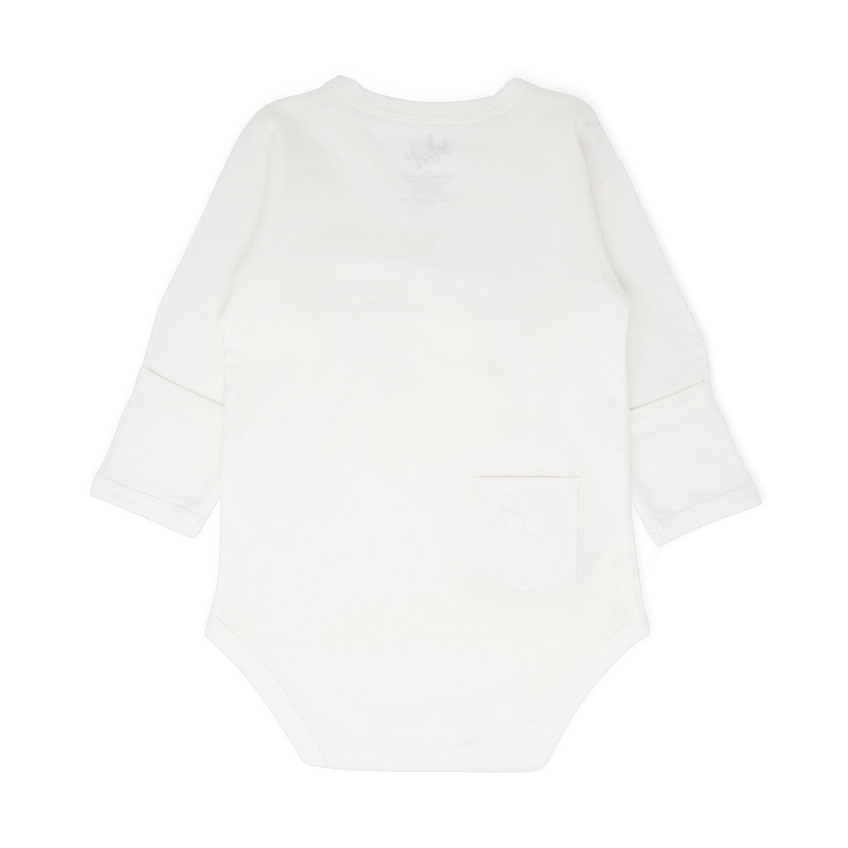 Organic Onesie Basic Kimono - White Long Sleeve - Back