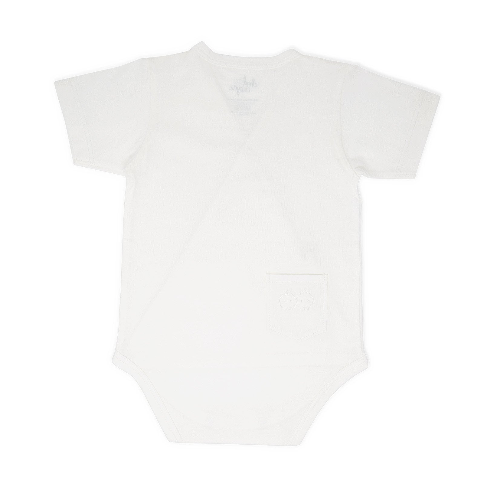 Organic Onesie Basic Kimono - White Short Sleeve - Back