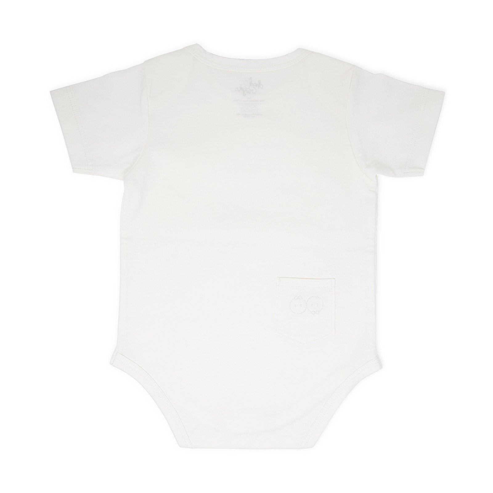 Organic Onesie Basic - White Short Sleeve - Back