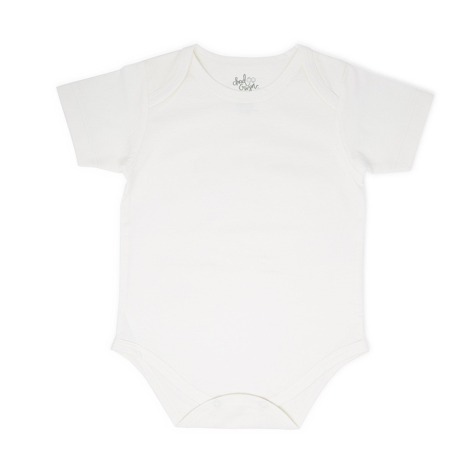 Organic Onesie Basic - White Short Sleeve - Front