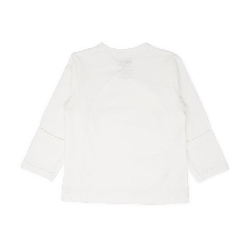 Organic Top Kimono Basic - White Long Sleeve - Back